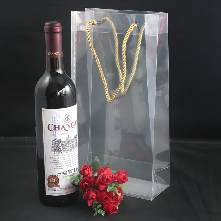 (100pcs/lot) high quality clear transparent PVC wine bag