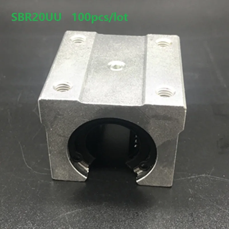 100pcs/lot SBR20UU SME20UU Open Type Linear Ball Bearing Block for SBR20 20mm linear guide/rail for CNC router parts