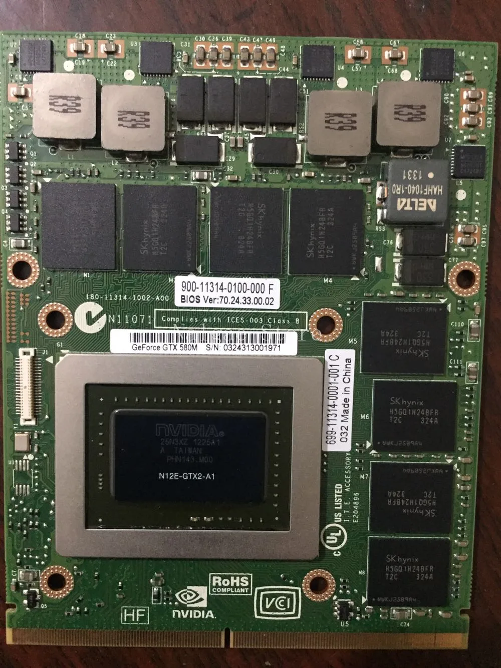 Imagem -02 - Placa de Vídeo Nvidia Geforce Gtx 580m Gtx580m 2gb Gddr5 Mxm 3.0b Placa Gráfica para pc Gamer Iga 17x r2 r3 r4