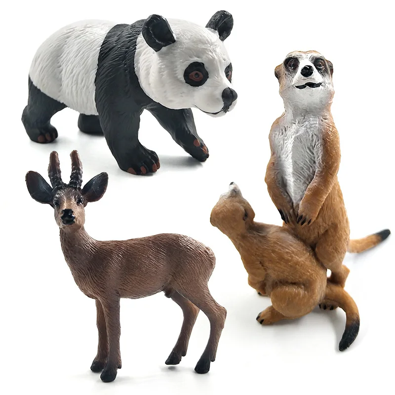 White Crocodile Panda Chimpanzee wildebeest Koala Deer Swan animal model figurine home decor fairy garden decoration accessories