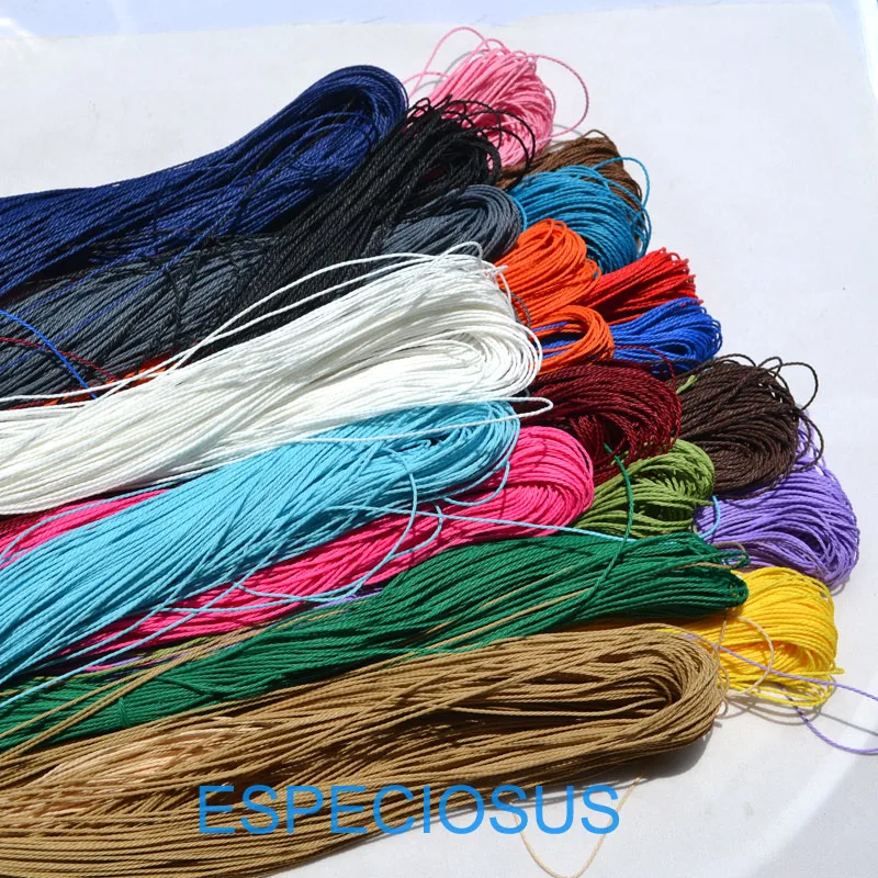 20 colors 10 meter Waxed Cotton String Beading Cord Rope 1mm For Bracelet And Necklace Making Weaving Departments