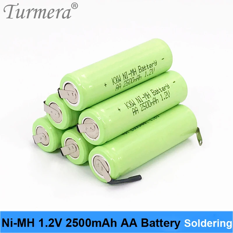 Ni-MH 1.2V 2.5Ah 2500mah AA Battery for Shave Razor Rechargeable AA Battery Suit for Toothbrush Replacement Turmera m14