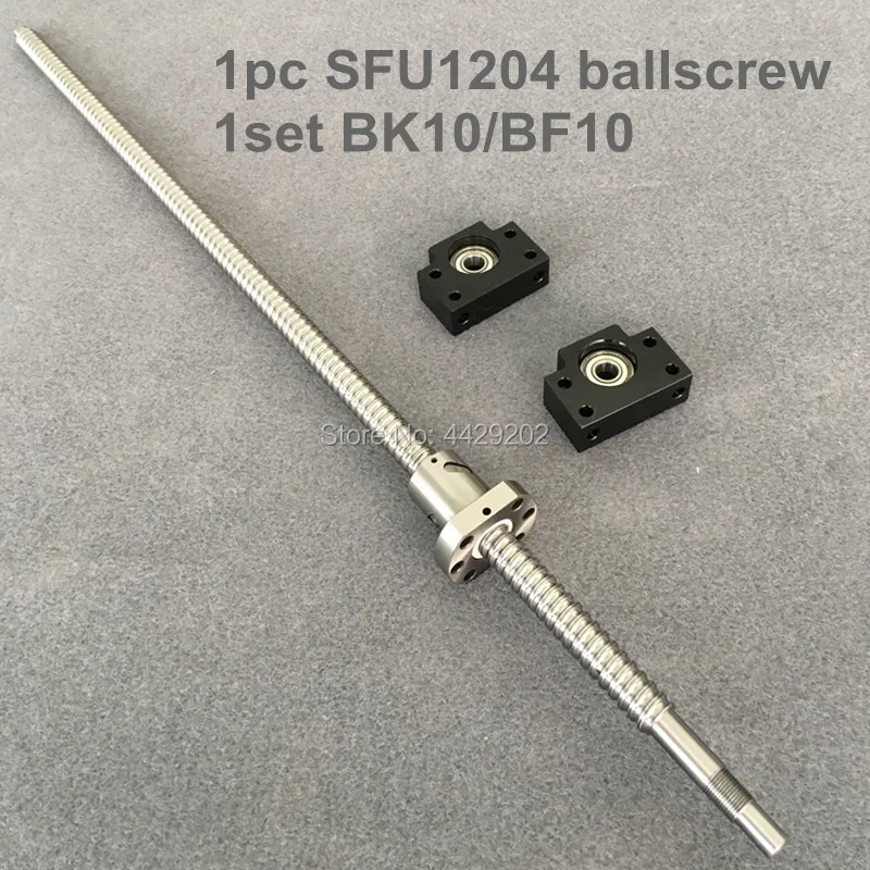 12MM Ball screw SFU1204 300 400 500 600 mm end Machined + Ball Nut + BK10 BF10 end Support for cnc parts