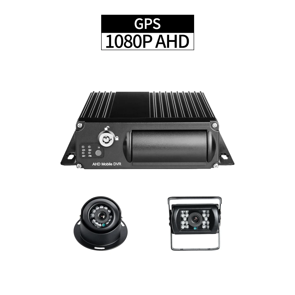 

4CH 1080P H.264 GPS Record AHD SD Card Mobile Kit DVR I/O Alarm G-sensor Audio/Video Recorder PC Playback,Cameras for Bus Truck