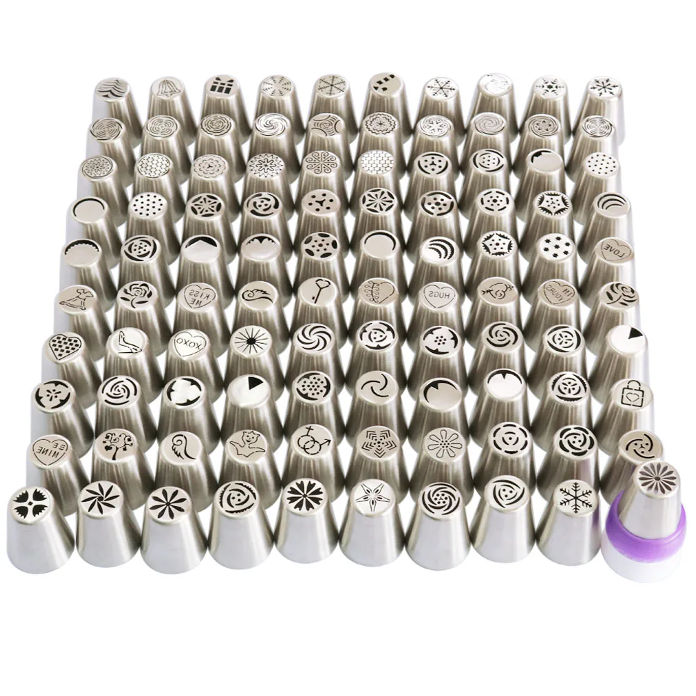 101PCS/lot Valentine's Day Russian Tulip Cream Icing Piping Nozzle Pastry Cake Decorating Dessert Baking Tools CS042