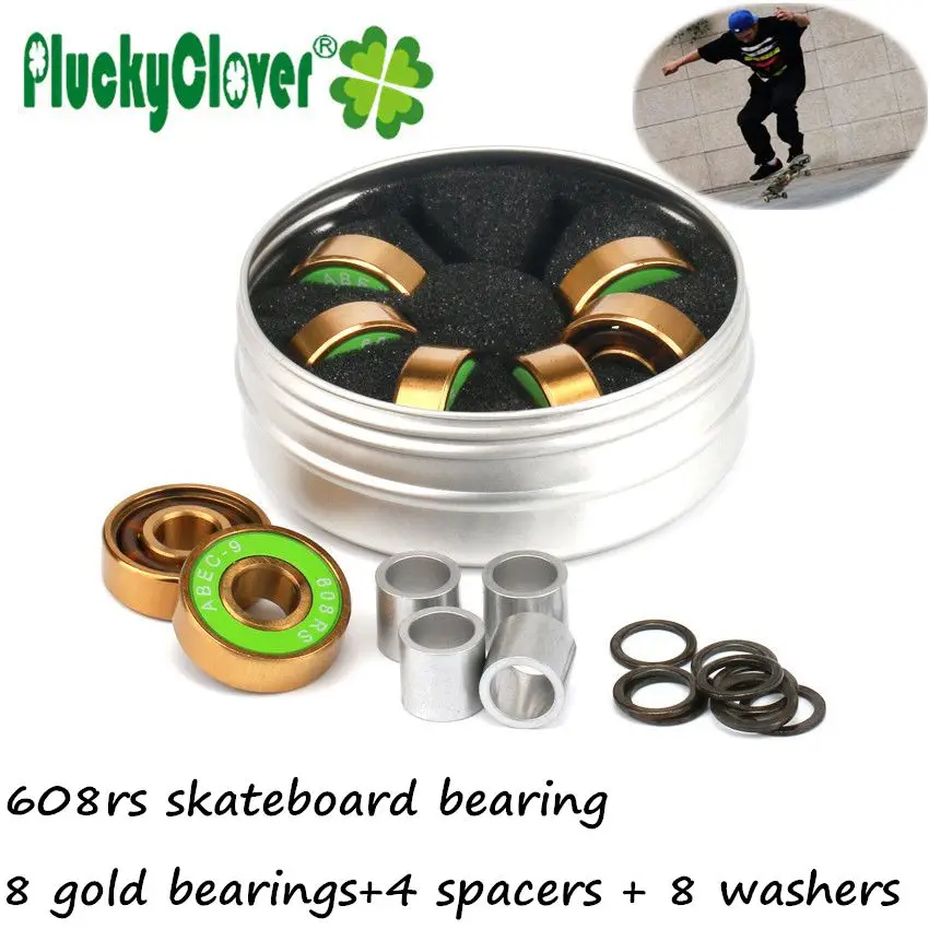 Skateboard Bearing 608 Abec-9 Double Rocker Longboard Wheels Bearing With Spacers&Washers Drift Board Fish Board Bearings 608rs