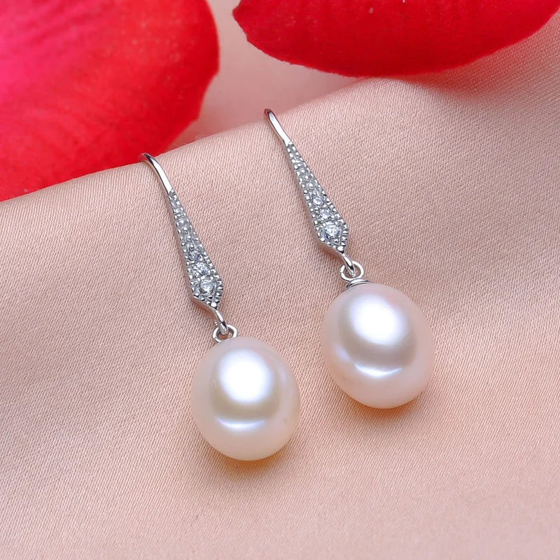ZHBORUINI 2024 Fashion Pearl Earrings Natural Freshwater Pearl Jewelry Dorp Earring 925 Sterling Silver Jewelry For Women Gift