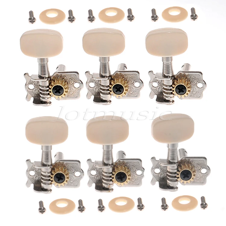 6R Nickel Machine Tuners Classical Guitar Tuning Pegs Machine Heads Inline Tuning