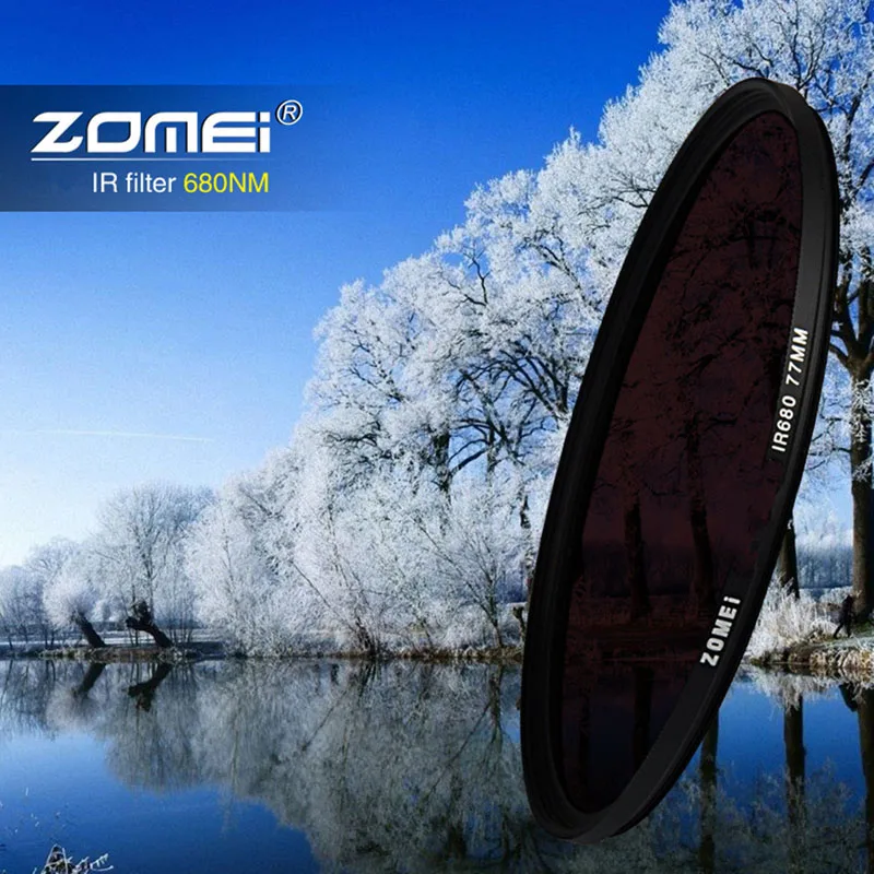 Zomei 49/52/55/58/62/67/72/77/82 IR Filter 680NM 720NM 760NM 850NM 950NM X-Ray Optical Glass Infrared Camera Lens Filter