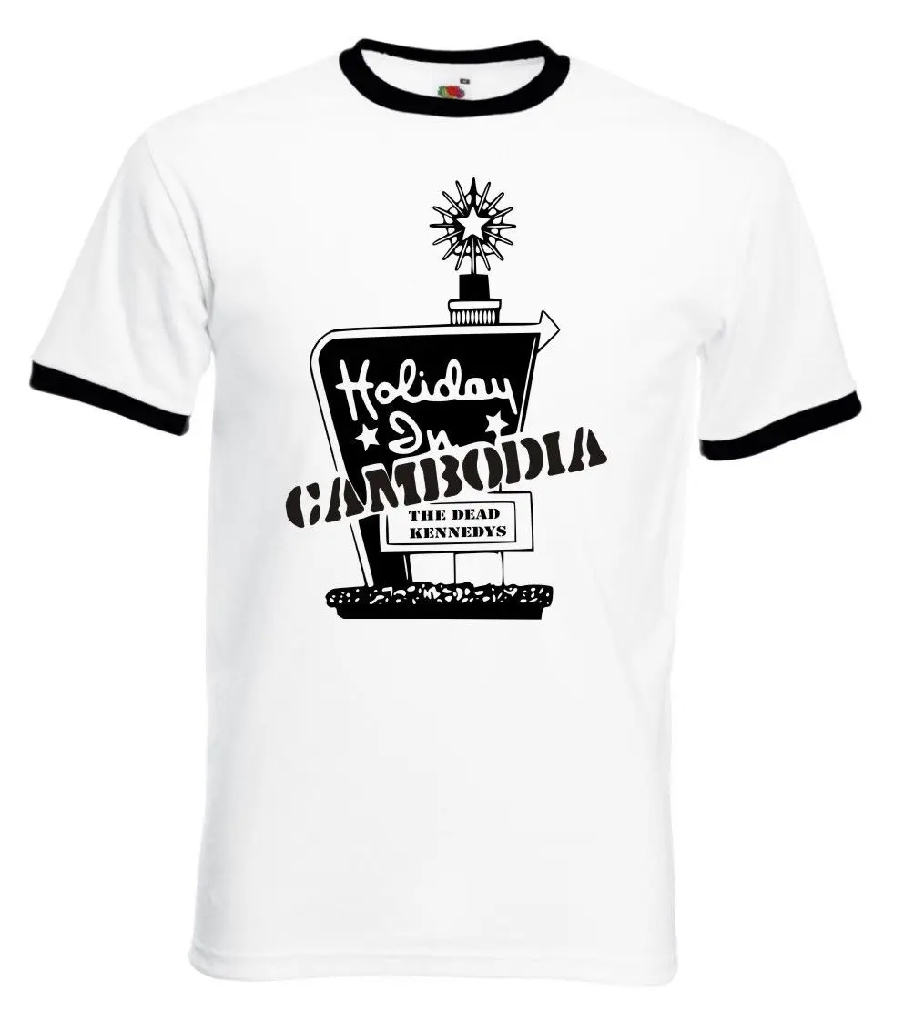 Fashionable 2019 Summer Casual T-Shirt Hipster Fractal Pattern Tees Dead Kennedys Holiday In Cambodia Ringer Hip Hop T-Shirt