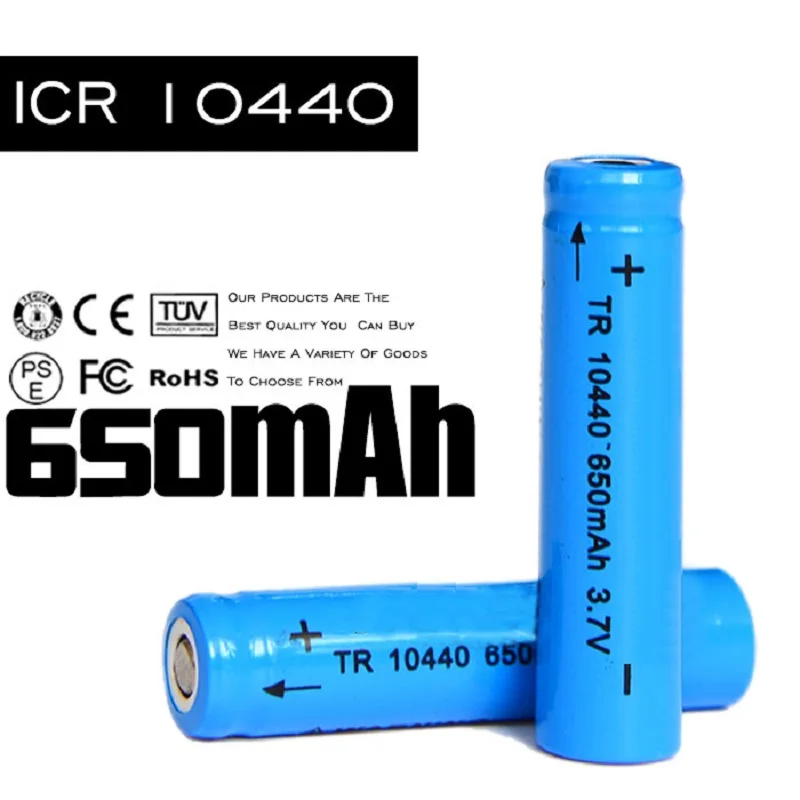 Rechargeable Li Ion Battery 100pcs 10440 3.7v 650mah Batteries For Flashlight LED Screwdriver AAA 3a Battery Lithium Hot