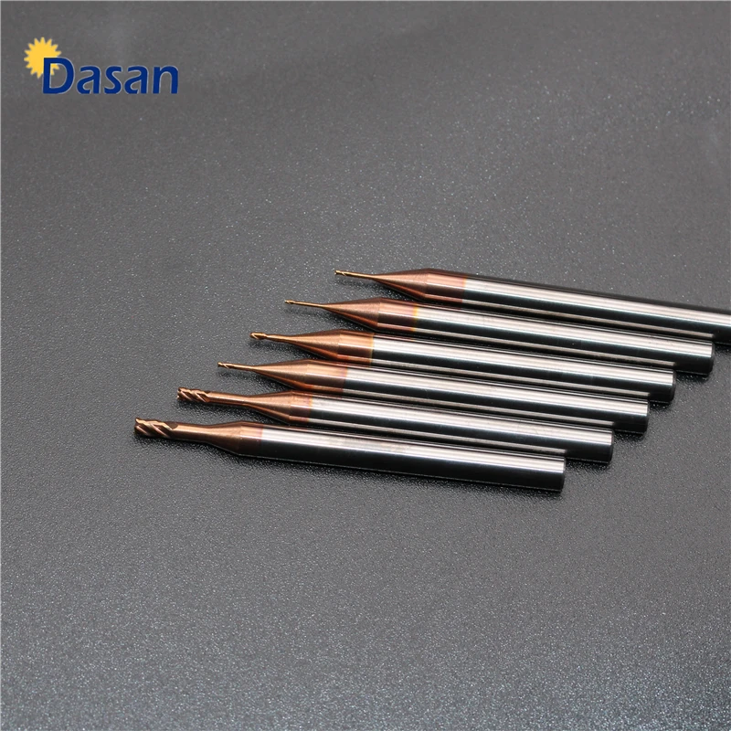 1pc Long Neck Flat Endmill HRC55 0.5mm 0.6mm 0.8mm 1.0mm  End Mill CNC Cutting Tools Milling Cutter Deep Hole Steel for Metal