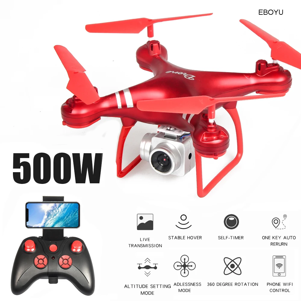 EBOYU LF608 2.4Ghz RC Drone 1080P Wifi FPV HD Camera Altitude Hold One Key Return/Landing/ Take Off Headless RC Quadcopter Drone