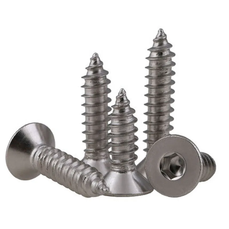 

40pcs M3 304 stainless steel Flat head inner hexagon Self-tapping screws Countersunk heads Hexagonal screw 6mm-20mm Length