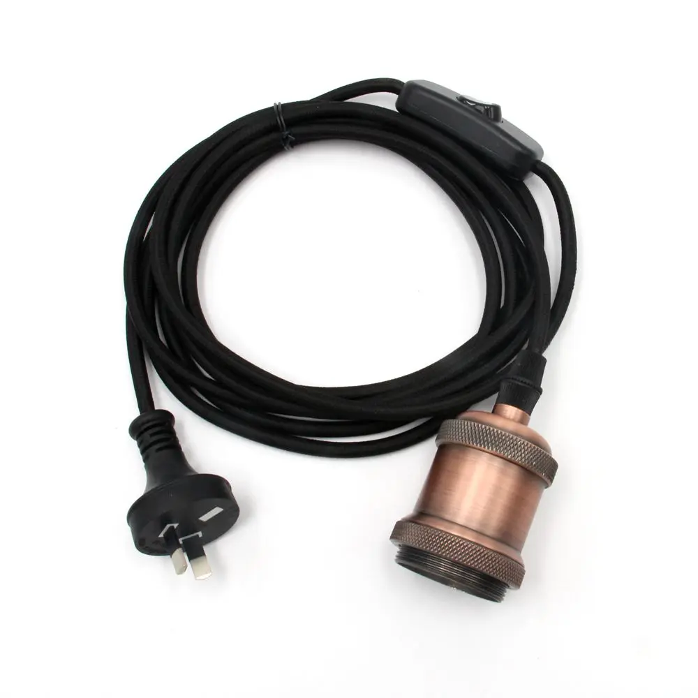220-240V AU Plug Power Cord with E27 Bulb Holder Fittings Vintage Hanging Light Cord Kits
