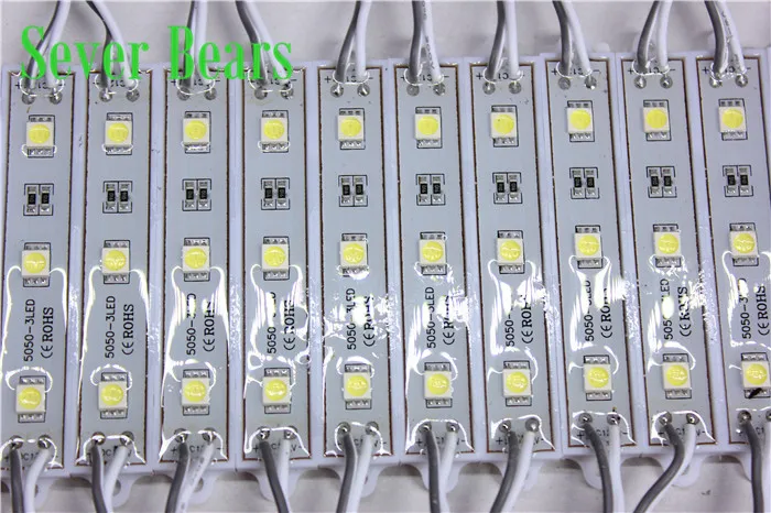 20PCS 5050 SMD 3LEDs LED Module White/Warm White/Red/Green/Blue Waterproof Light Advertising lamp DC 12V Wholesale