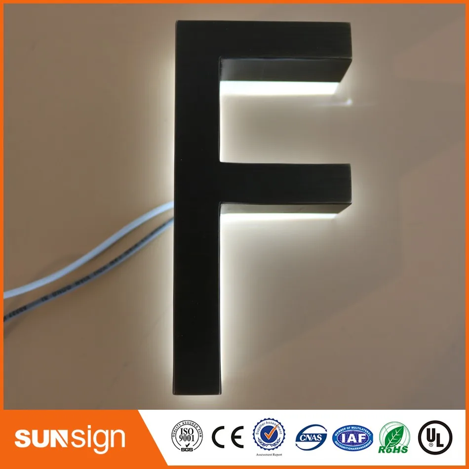 Outdoor archaize stainless steel led sign storefront logo lighting signage