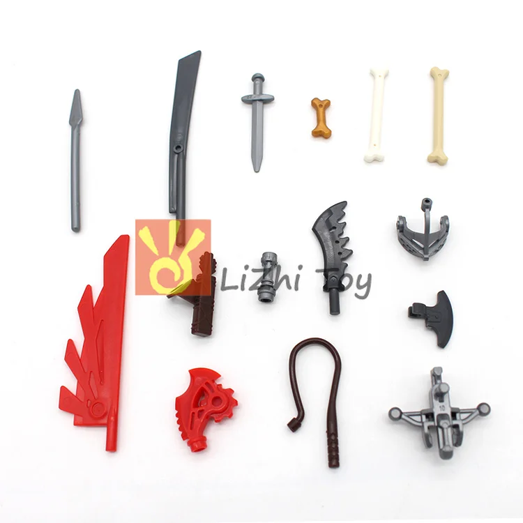 

Moc Weapon DIY Building Enlighten Block Bricks Compatible with Assembles Particles Knife Sword Spear Axe Bone