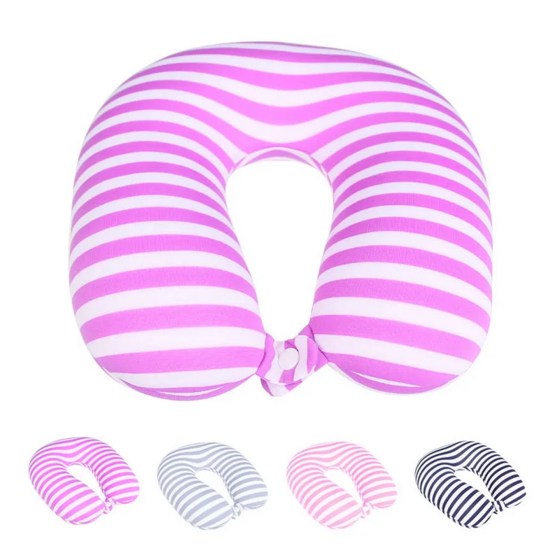 Striped U-shape foam particle pillow travel drive office neck pillow Health Care Headrest pillows reading almohada travesseiro