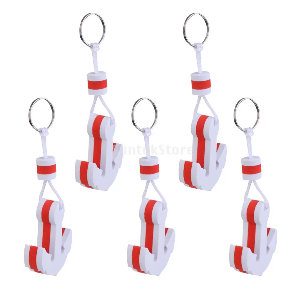 5/10 Pieces EVA  Floating Key Ring Marine Yachting Boating Floating Key Chain Key Ring Water Sports Fan Key Chains