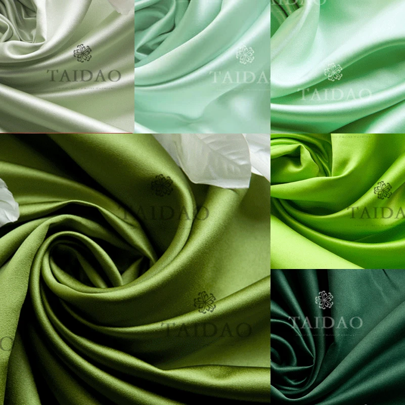 150x100cm Satin thick small fabric yarn curtain diy satins christmas green series high density lint-free 280g/m