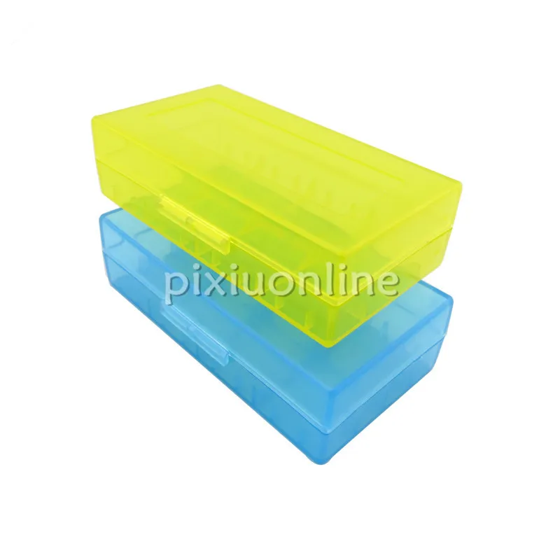 1pc J088 Yellow Plastic Contain two #18650 Battery Storage Box Transparent PP Material Free Shipping Europe