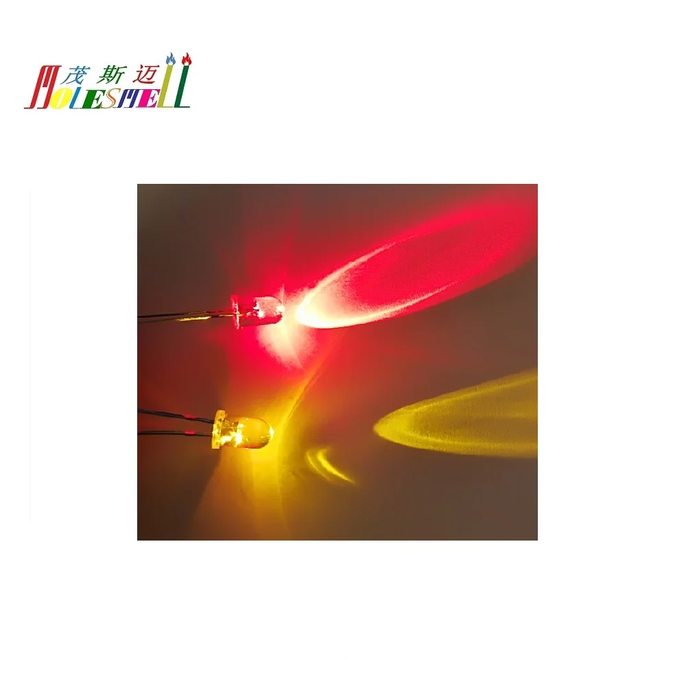 1000pcs 5mm R/Y Dual Bi Color Polar Changing Red/Yellow Led Water clear Leds 2-Pin led