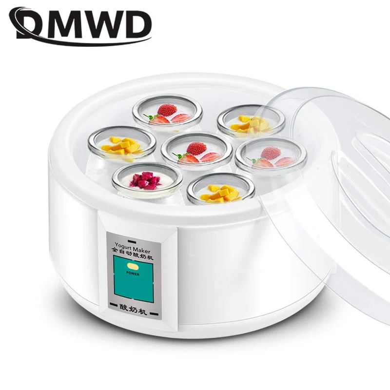 DMWD 1.5L Automatic Yogurt Maker with 7 Jars Multifunction DIY Tool Stainless Steel liner Natto Rice Wine Pickle Yogurt Machine