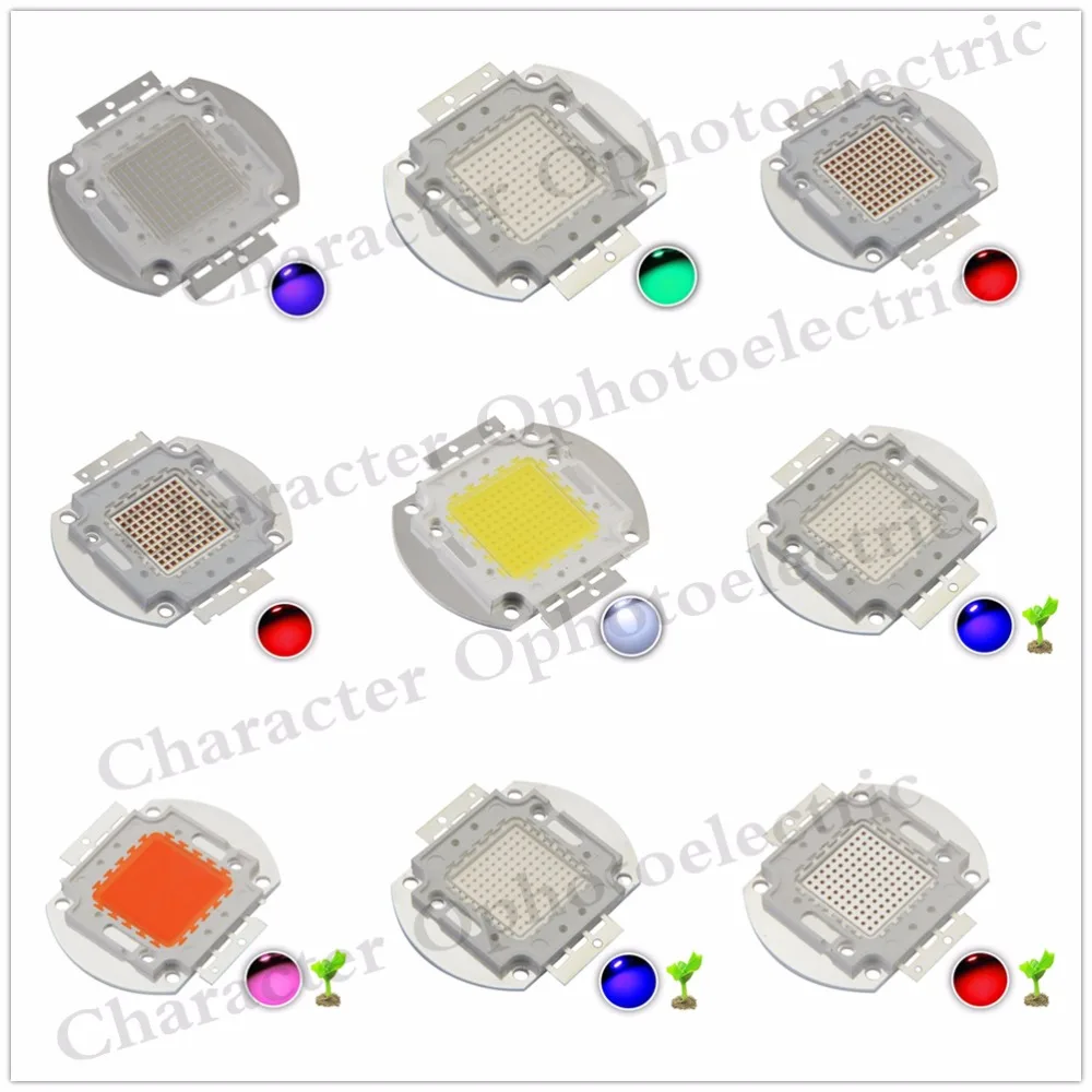 High Power LED Chip 100W Natural Cool Warm White Red Blue Green UV RGB IR Full Spectrum 660nm 445nm Grow Light  for Floodlight