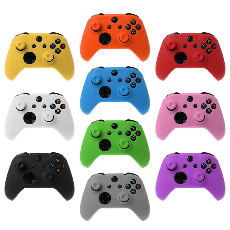 Ergonomic Rubber Gel Grip for Case Protector + 2x Thumb Grip Cover Cap Soft Silicone Skin for XB One Wireless Controller