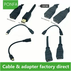 Mini DP Display Port Male & Female to Female Extension Cable Cord mimi dp female Cable 30cm/0.3M