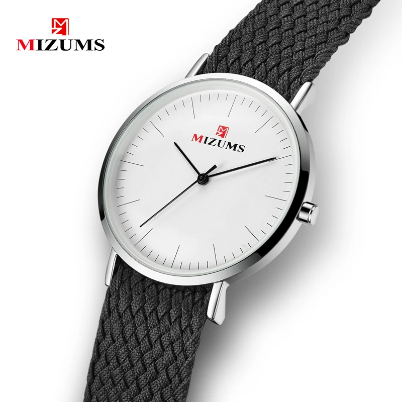 

Men Watches 2018 Luxury Brand Mizums Men's Quartz Wrist Watch Man Clock Waterproof Fabric Weave Band Casual relogio masculino