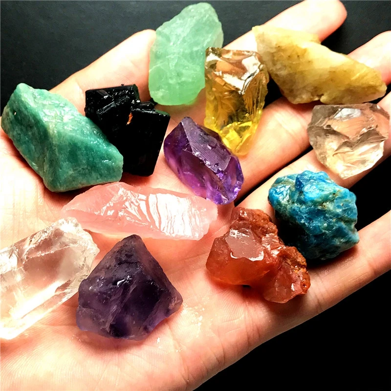 10pc Natural rough stone  amethyst citrine fluorite quartz crystal  raw gemstone specimen necklace healing  Kit