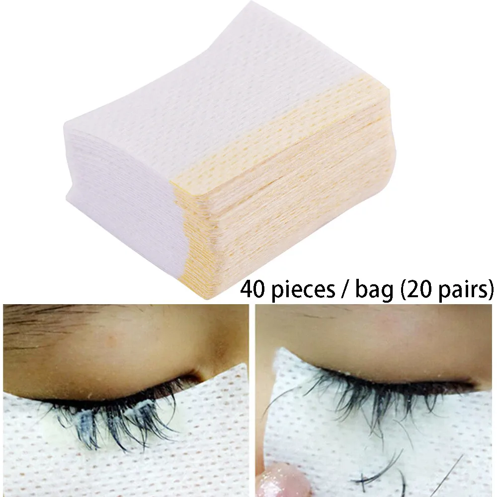 Patchs d'extension de cils jetables en coton, 40 pièces, tampons sous les yeux, patchs d'extension de cils, conseils pour les yeux, enveloppes autocollantes, outil de maquillage