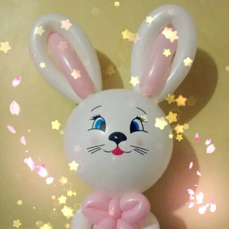 12 inch 2.8 g round balloons of rabbit balloon filled cartoon smiling face expression latex balloon