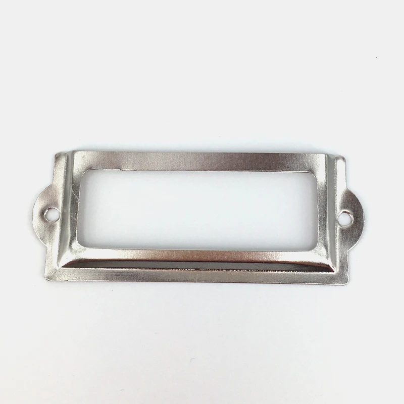 Vintage Silver Metal label holders for drawers - antique drawer pull Name card tag holder 83*33 mm