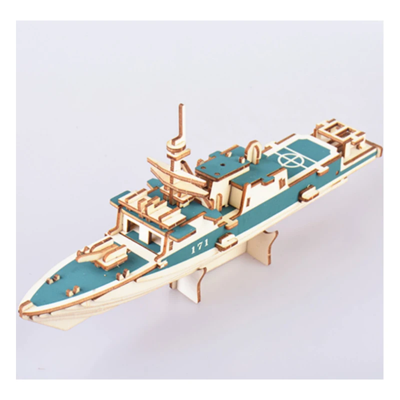 Diy Model Toys 3d Wooden Puzzle Missile Destroyer Wooden Kits Puzzle Game Assembling Toys Gift For Kids Adult p55