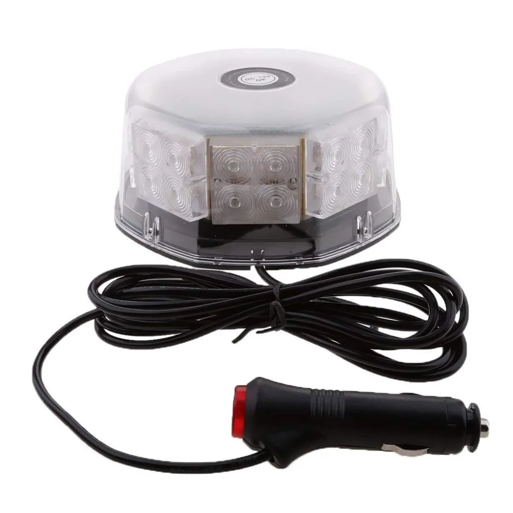 32 LED Round Car Truck Roof Emergency Flashing light Police LED Warning Strobe lights Beacon 12V Car safety signal lamp