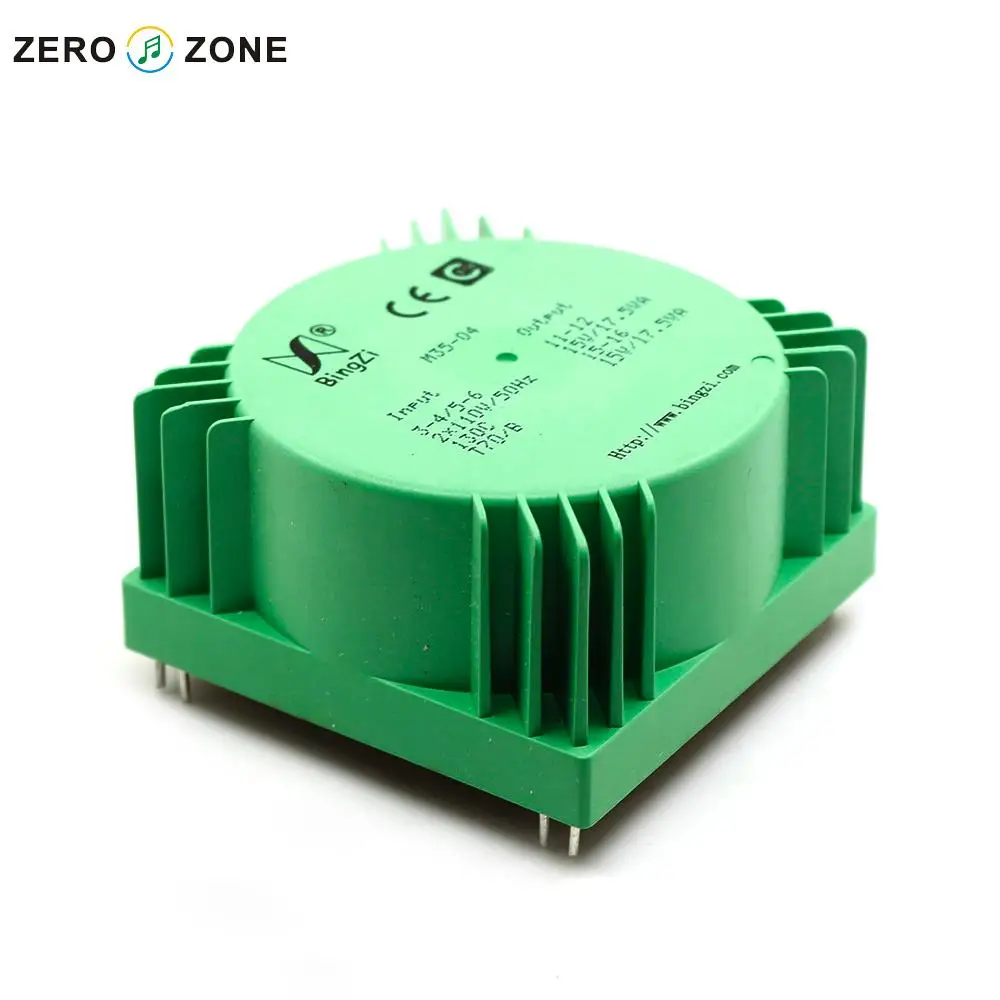 GZLOZONE 35W Green Cube Sealed Transformer Double 15V Double 110V Transformer For Amp