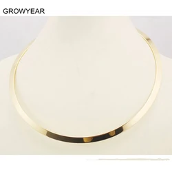 Stainless Steel Jewelry Round Golden Woman Collar Necklace Chorker Fashion