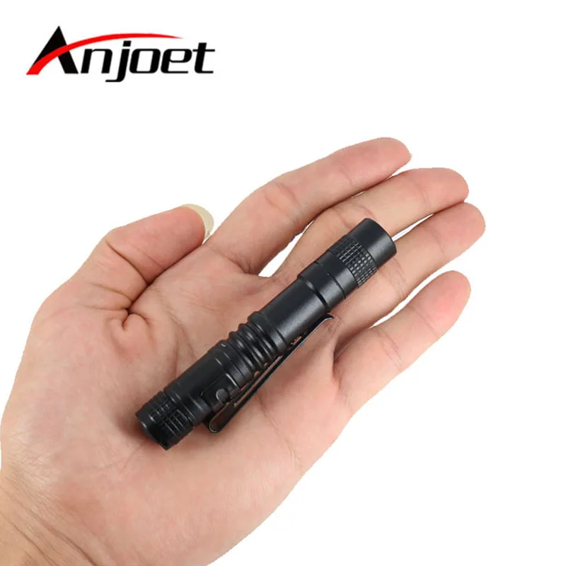 Anjoet 1 Model Mini portable Small penholder Led Flashlight Night Walking lighting Car Maintenance work Torch Aluminum alloy AAA