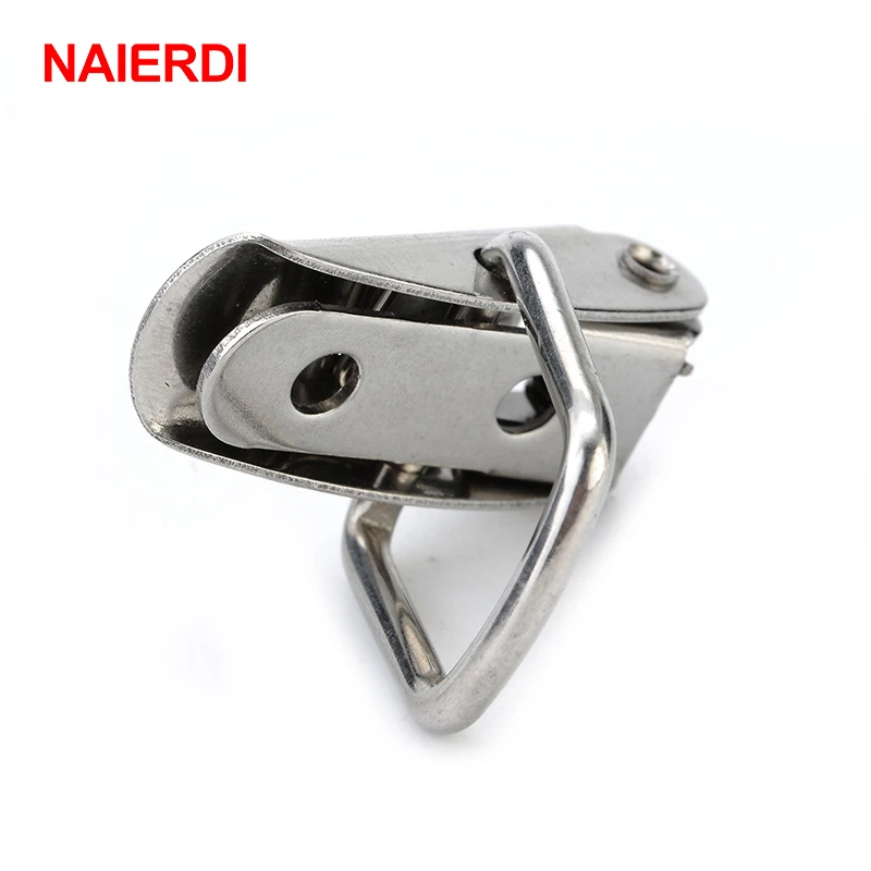 NAIERDI J107 Hardware Cabinet Boxes Spring Loaded Latch Catch Toggle Hasp 46*21 Mild Steel Hasp For Sliding Door Simple Window