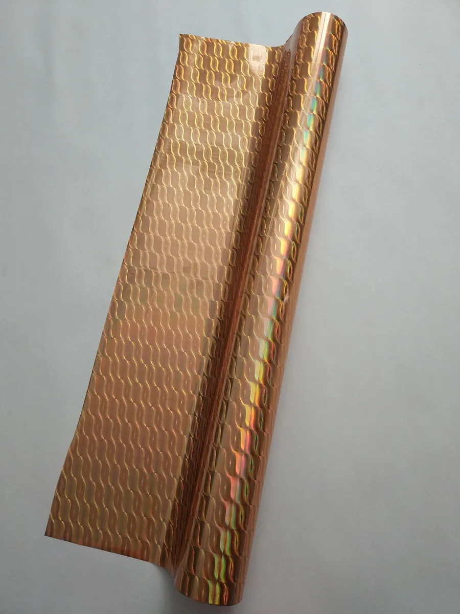 Hot stamping foil  holographic foil gold wave pattern A11 hot press on paper or plastic heat transfer film