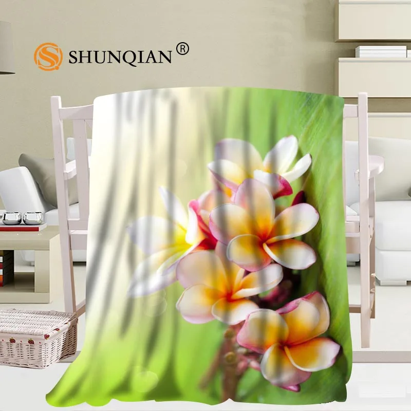 Custom flower plumeria zen stone Coral  Blankets Travel Sofa Falafel Blankets Soft Fluffy Warm 56x80inch 50X60inch 40X50inch