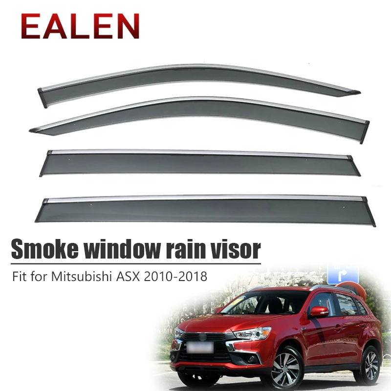 

EALEN For Mitsubishi ASX 2010 2011 2012 2013 2014 2015 2016 2017 2018 Deflectors Accessories 4Pcs/1Set Smoke Window Rain Visor