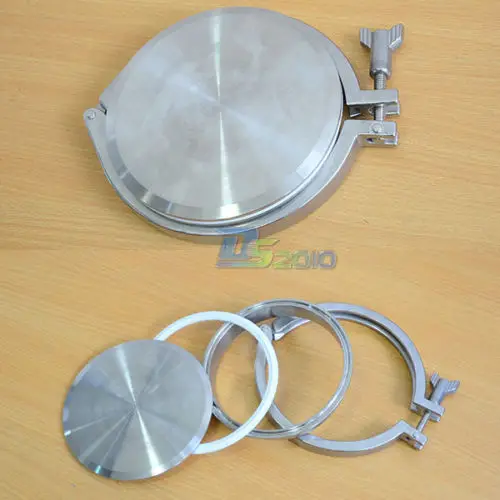 

1Set SUS SS316 SS304 304 316 Stainless Steel 5" 5 Inch Sanitary End Cap +5"Weld on Ferrule +5"Tri-clamp +5"PTFE Gasket