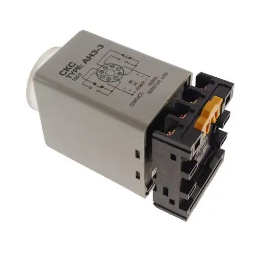 24VAC/DC  Max 6m Power On Delay 3A AH3-3 Time Relay With Socket Base PF083A