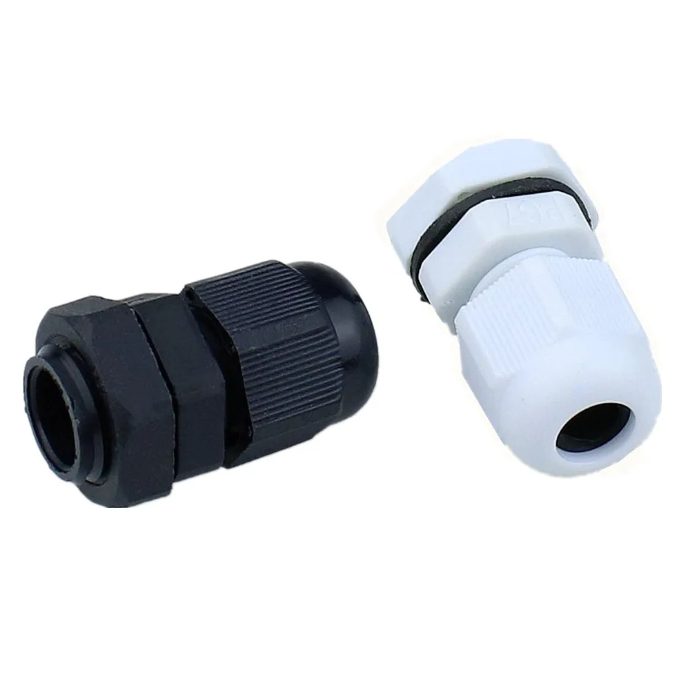 10PCS PG7 Cable Gland Connector  Waterproof Nylon Plastic for 3-6.5mm Cable CE high quality with rubber ring