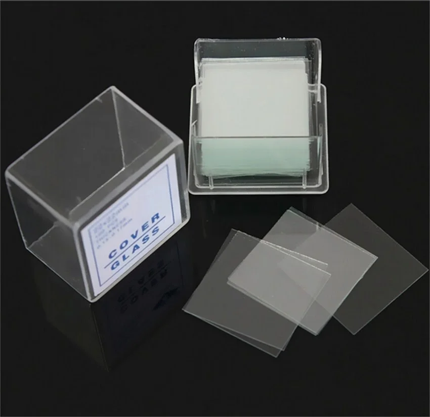 22x22mm 100 pces/1 caixa microscópio capa slides de vidro capa slides para preparação de acessórios espécime business & industrial