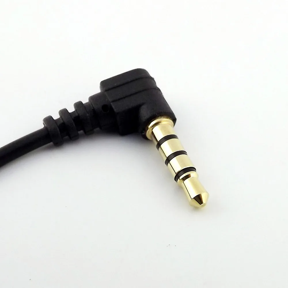 1pc Black 3.5mm Angle CTIA to OMTP Audio Headphones Handsfree Earphones Converter Cable 20cm